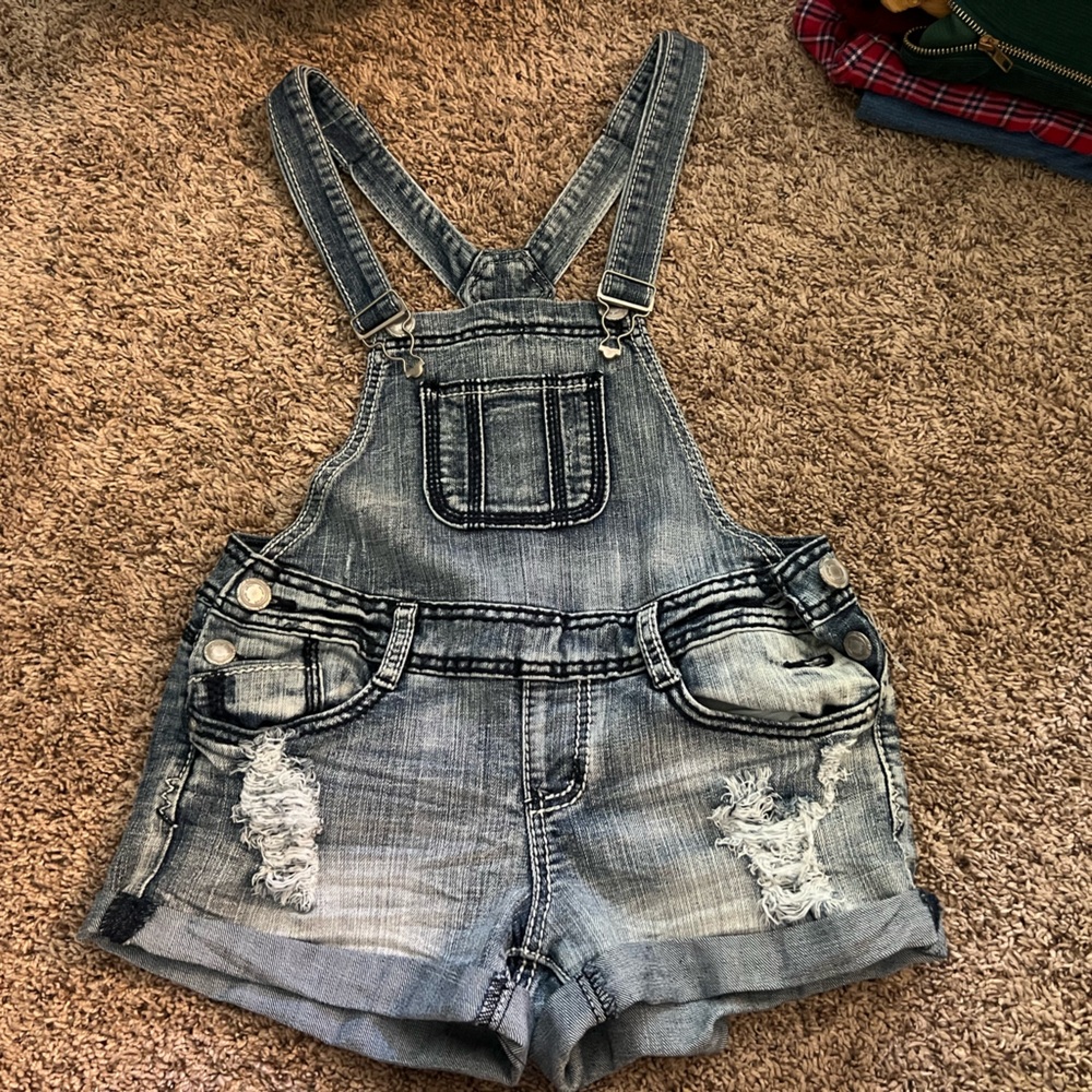 Denim Overall Shorts